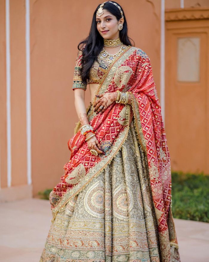 Buy Bollywood Lehenga - Grey And Red Embroidery Georgette Lehenga Choli