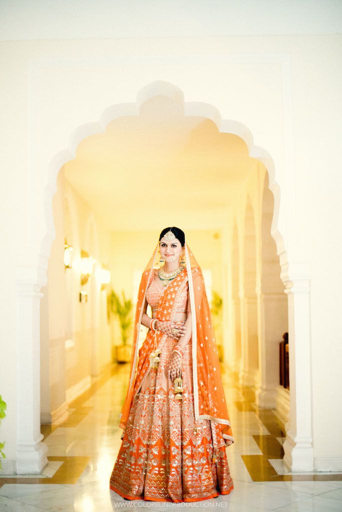 orange indian wedding dresses