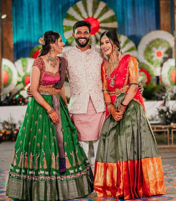 The Most Gorgeous South Indian Lehenga Saree Designs We Spotted! | WedMeGood