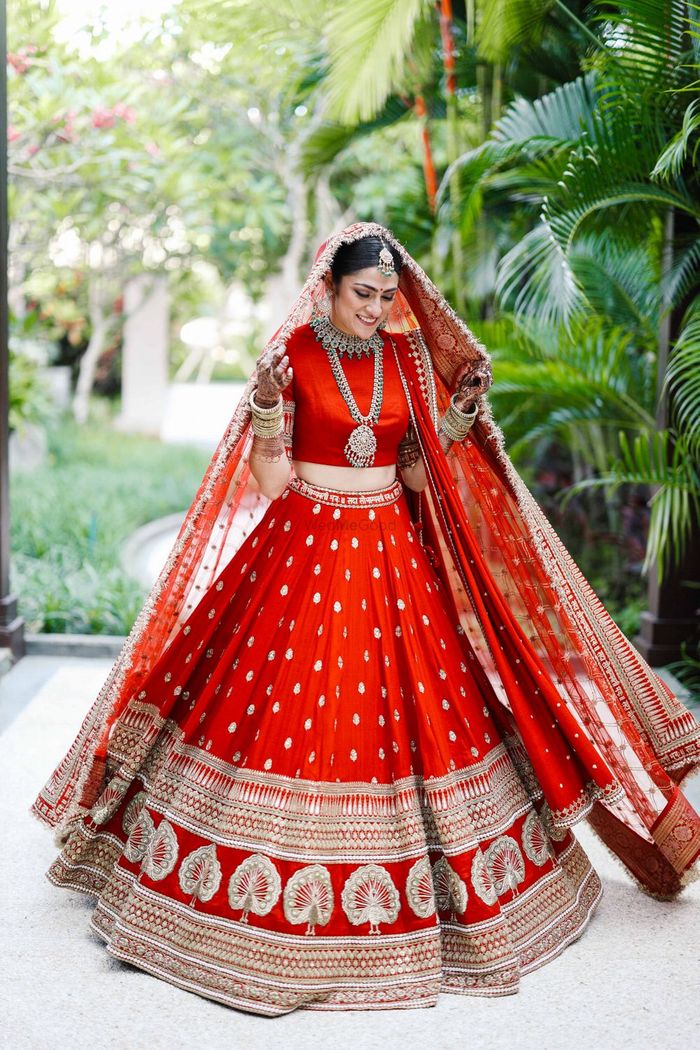 Red Lehenga Cholis: Redefine Glamour with Zeel Clothing's Red Lehengas |  Color: Red