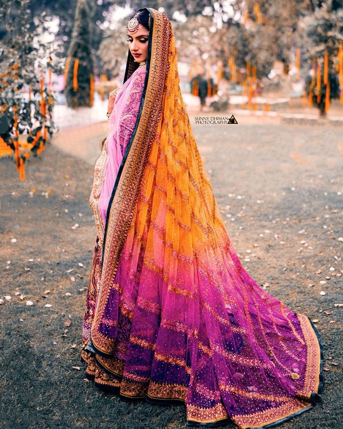 ombre bridal lehenga