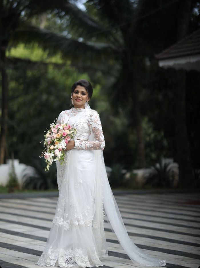 Top 76+ wedding white saree gown