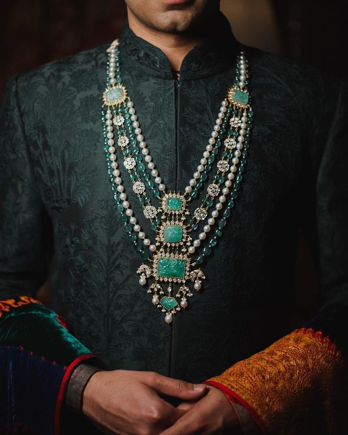 Mens hot sale sherwani necklace