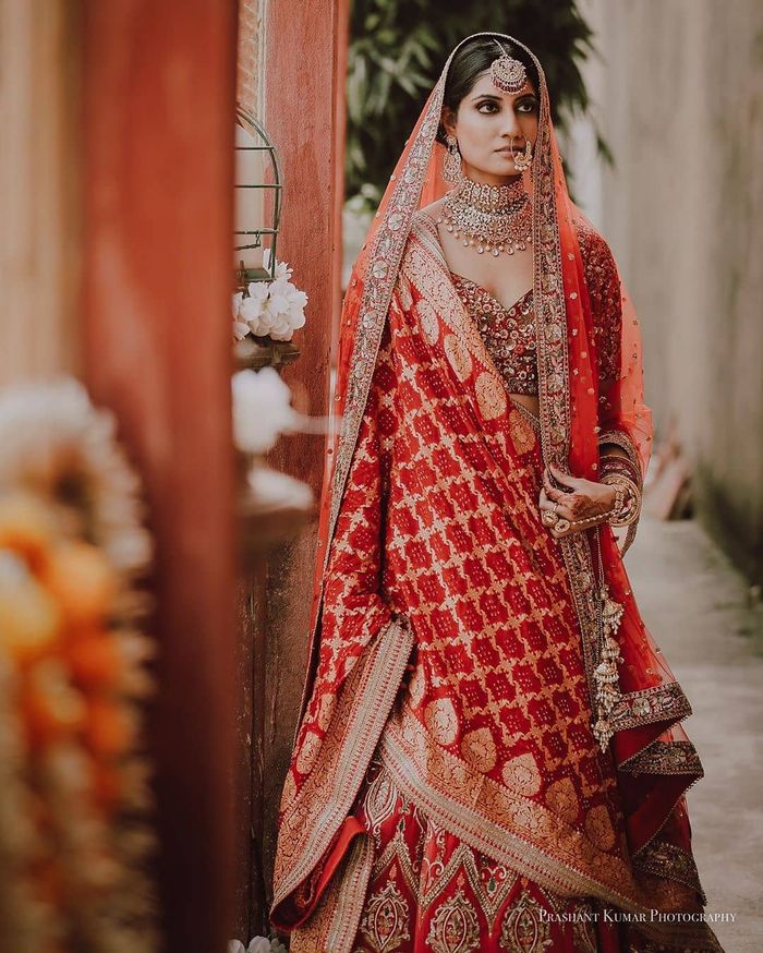 Bridal lehenga with banarasi dupatta sale