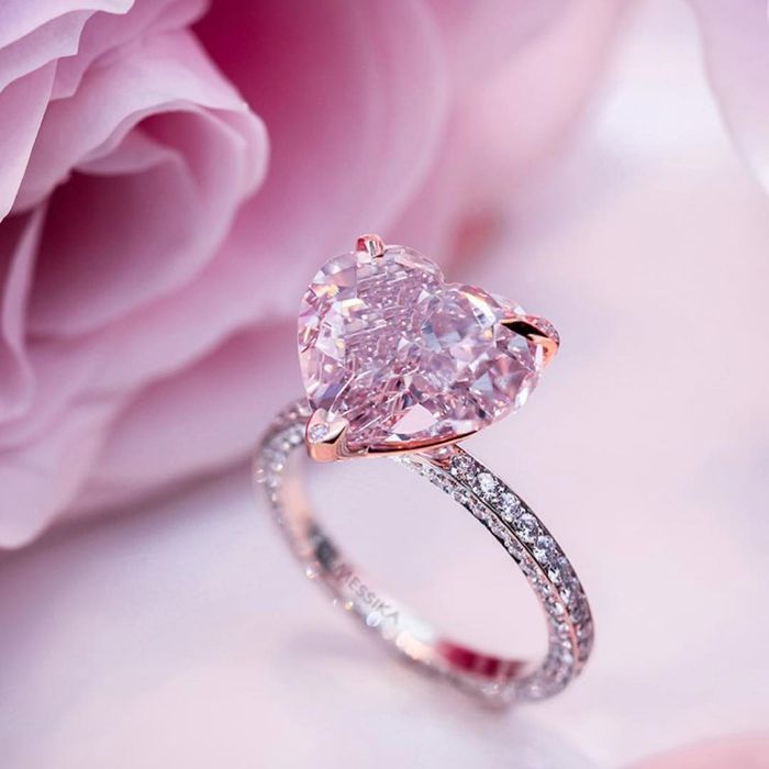 Michael Beaudry Fancy Pink Heart Shaped Diamond Ring