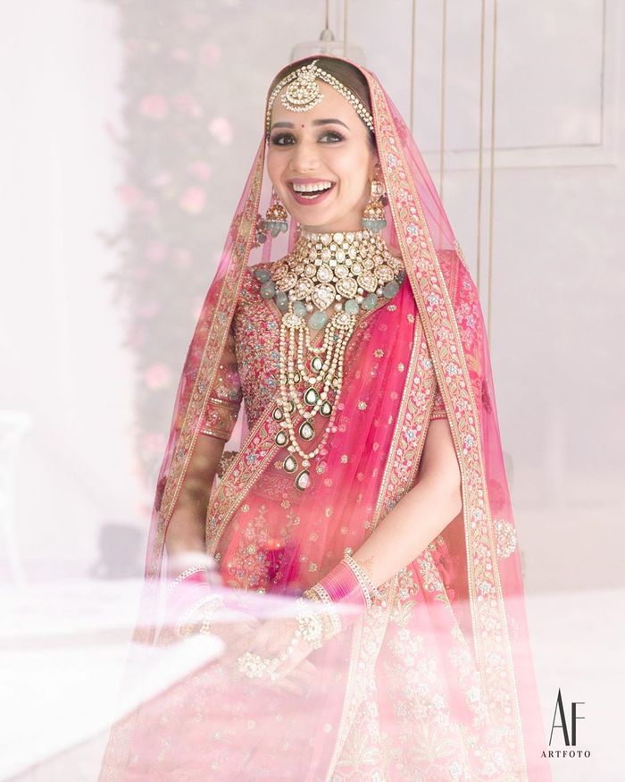 Aggregate 167+ necklace for pink lehenga
