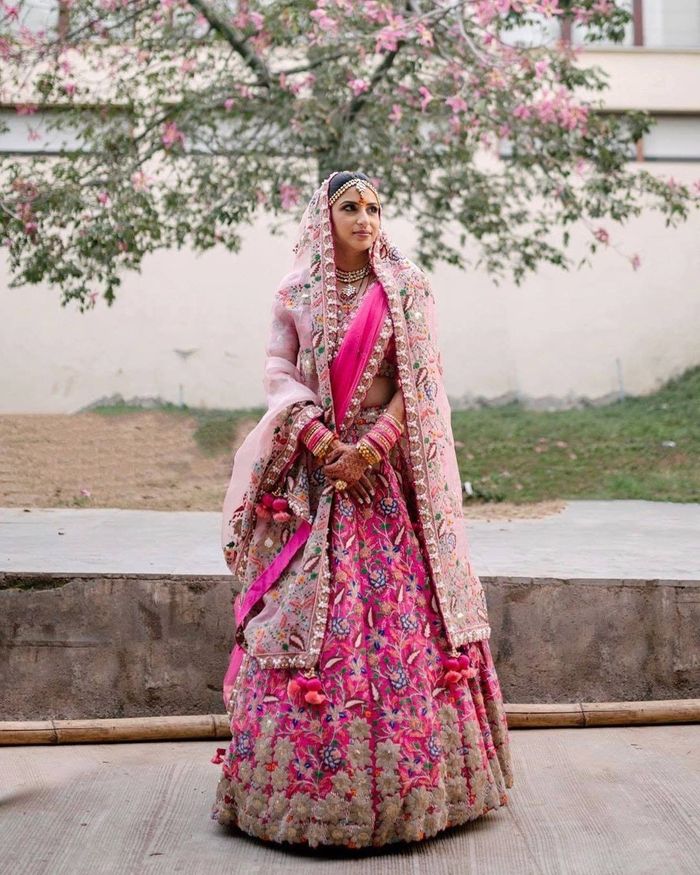 Fuschia pink bridal lehenga sale