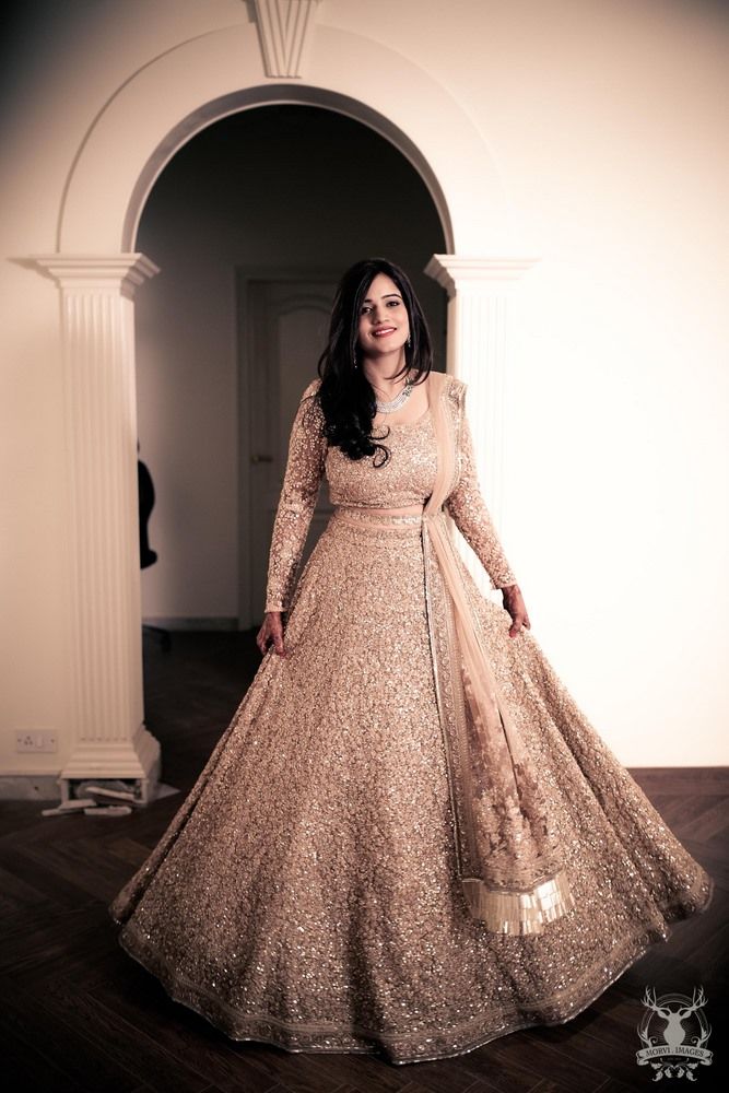 Shimmery And Glamourous Golden Lehengas Donned By Real Brides