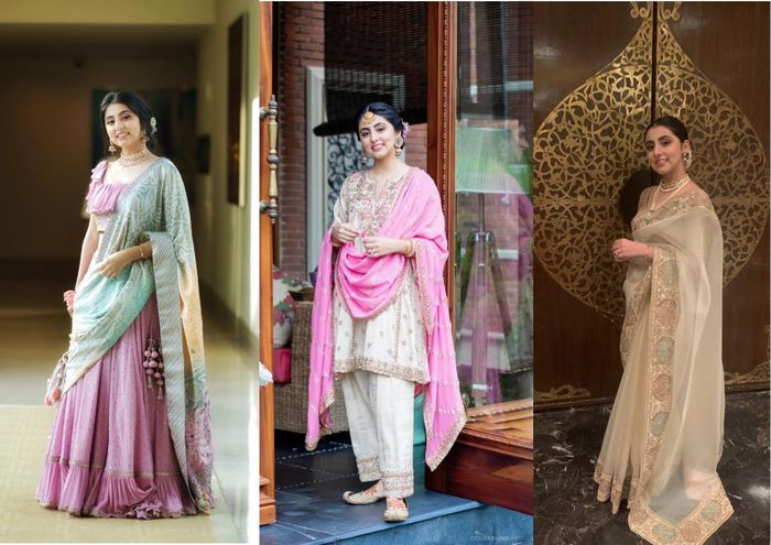 Ranbir-Alia Wedding: Groom's sister Riddhima Kapoor Sahni looks stunning in  gold lehenga, dupatta styled like cape | Entertainment News, Times Now