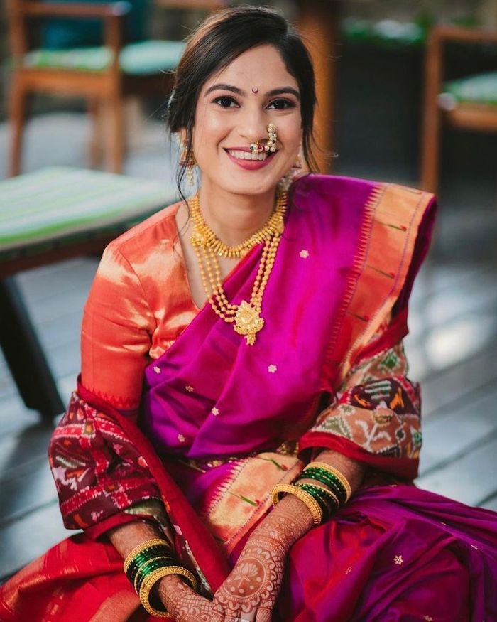 Saree Marathi Look in Paithani Green Saree| paithani maharashtrian saree