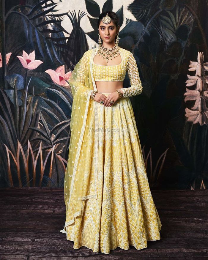 Tara Sutaria in Sunshine Yellow Lehenga by Designer Punit Balana – Lady  India
