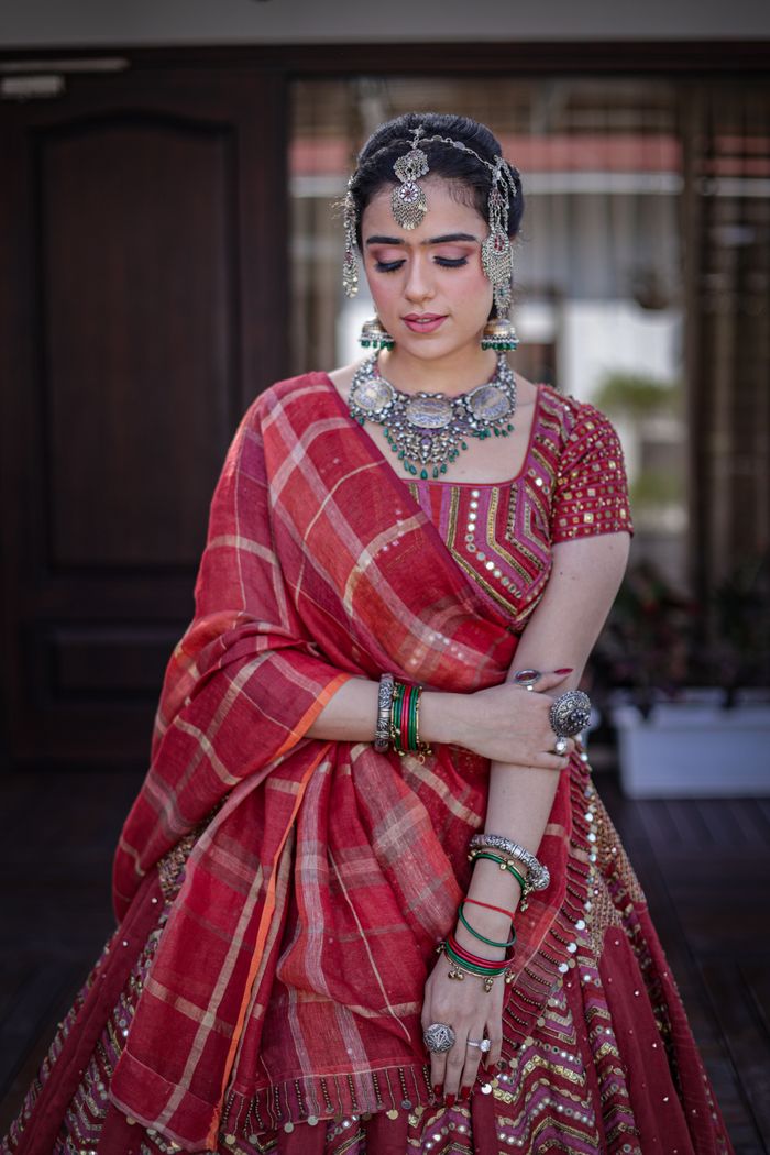 lehenga with oxidised jewellery