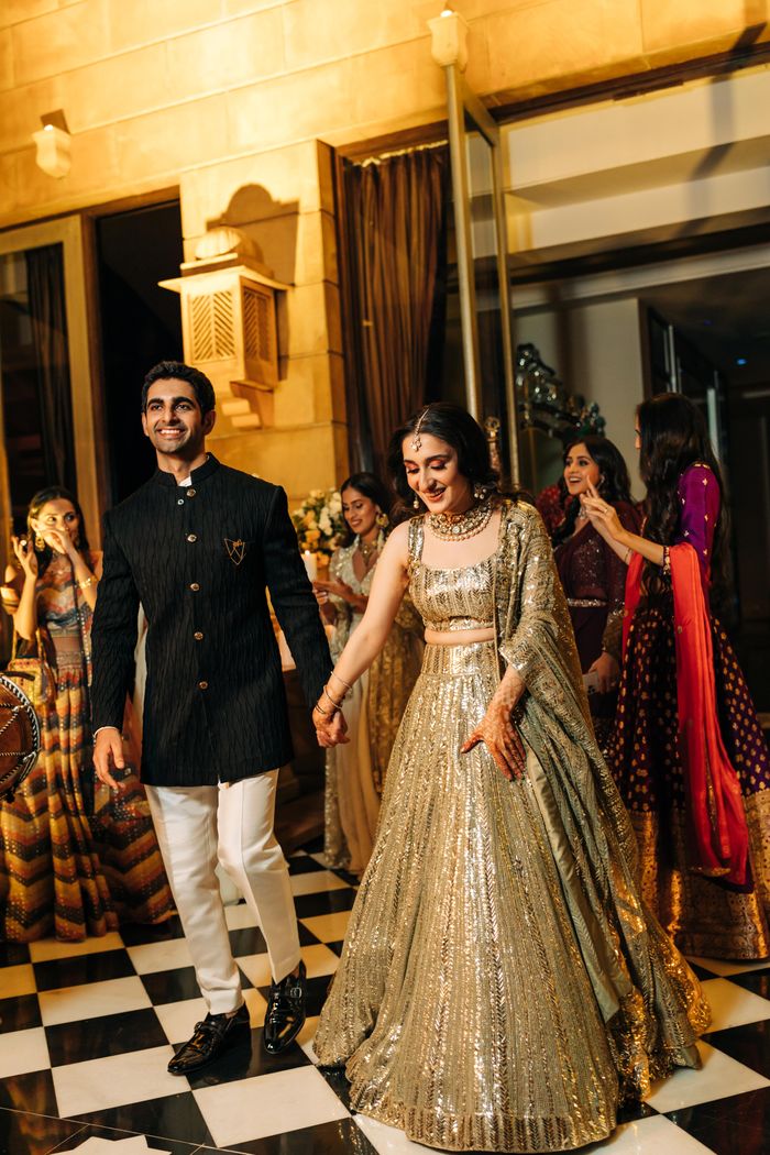 Bride Wore A Manish Malhotra Outfit On Her 'Sangeet', Dons A Sabyasachi  Lehenga At Her Engagement