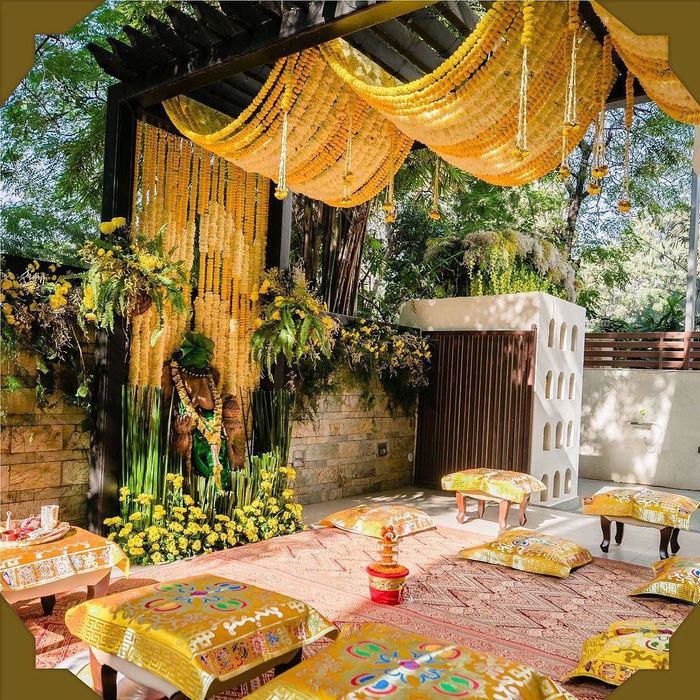 Background Haldi Ceremony Decoration Inspiration For Your Intimate Wedding  | WedMeGood