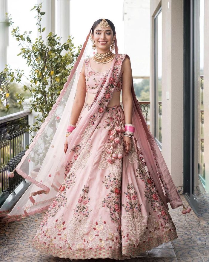 Hot Wedding Pink Bridal Lehenga Coli In Velvet Embroidey Work SFARY105 –  Siya Fashions