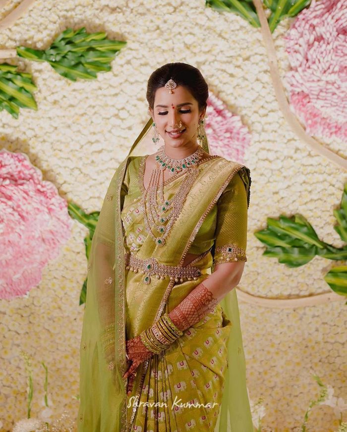 Heavy Embroidered Designer Silk Wedding Sarees Peach