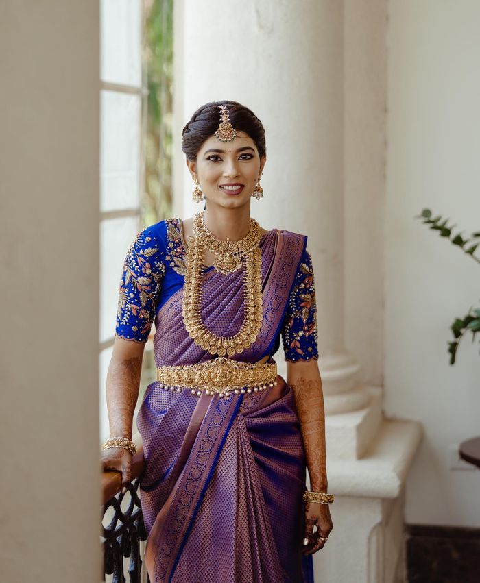 Traditional Royal Blue Bridesmaid Saris