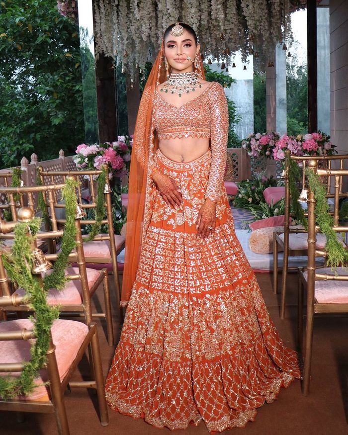 A Gorgeous Day Wedding With A Bride In A Burnt Orange Wedding Lehenga! |  Indian wedding outfits, Indian bridal, Indian bridal dress