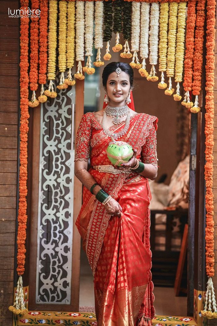 Engagement Look For Bride In Saree 2024 | atnitribes.org