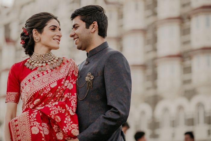If you love red, Anushka Sharma's Benarasi Sabyasachi sari is a must-have  bridal look | VOGUE India