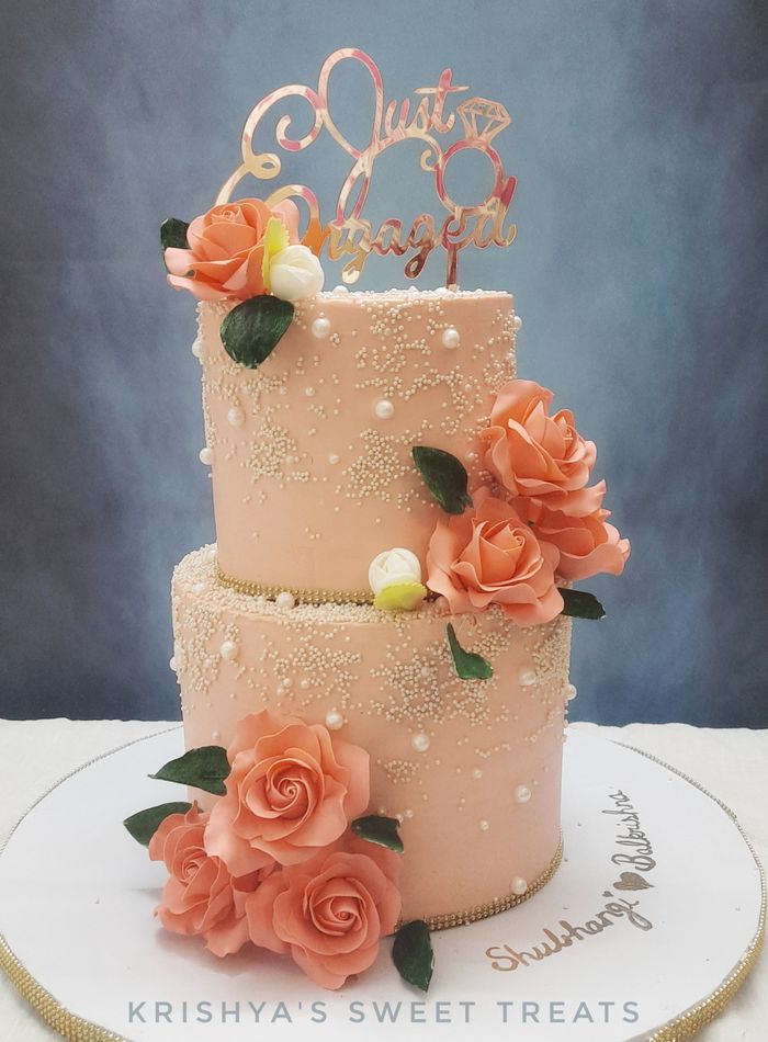 2-Tier Peach Wedding Cake – Cakes All The Way