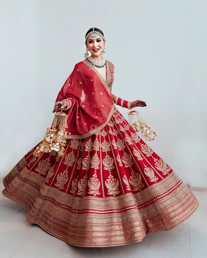 Buy Red Velvet Wedding Designer Lehenga Choli Online -