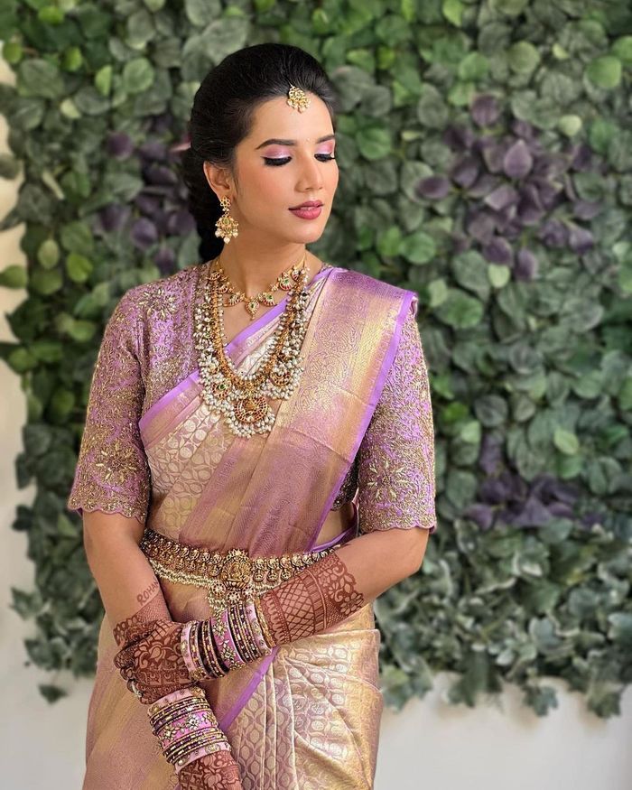 Bejeweled South Indian Bridal Saree - Shaadiwish