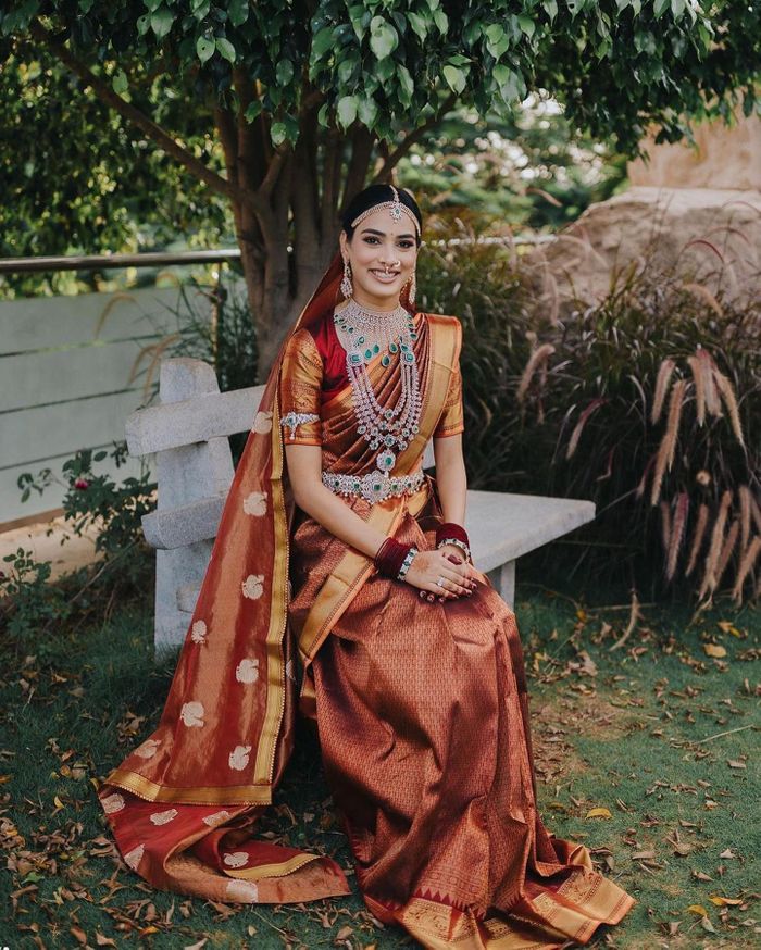 Ready To Wear Blouse With Peach Organza Saree