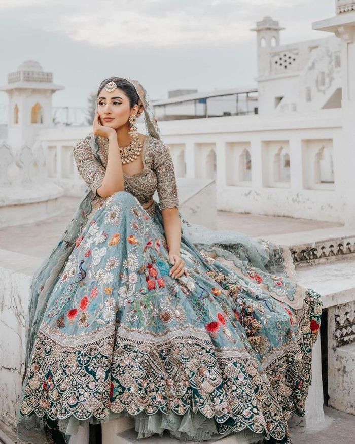 40 Elegant Half Saree Lehenga Designs For The South Indian Brides! |  WeddingBazaar