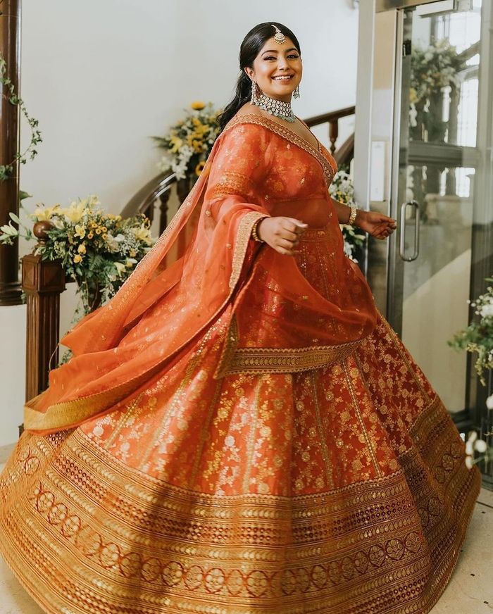 This Bride Set Major Reception Outfit Goals With Her Sabyasachi Saree &  Stunning Satlada! - Witty Vows