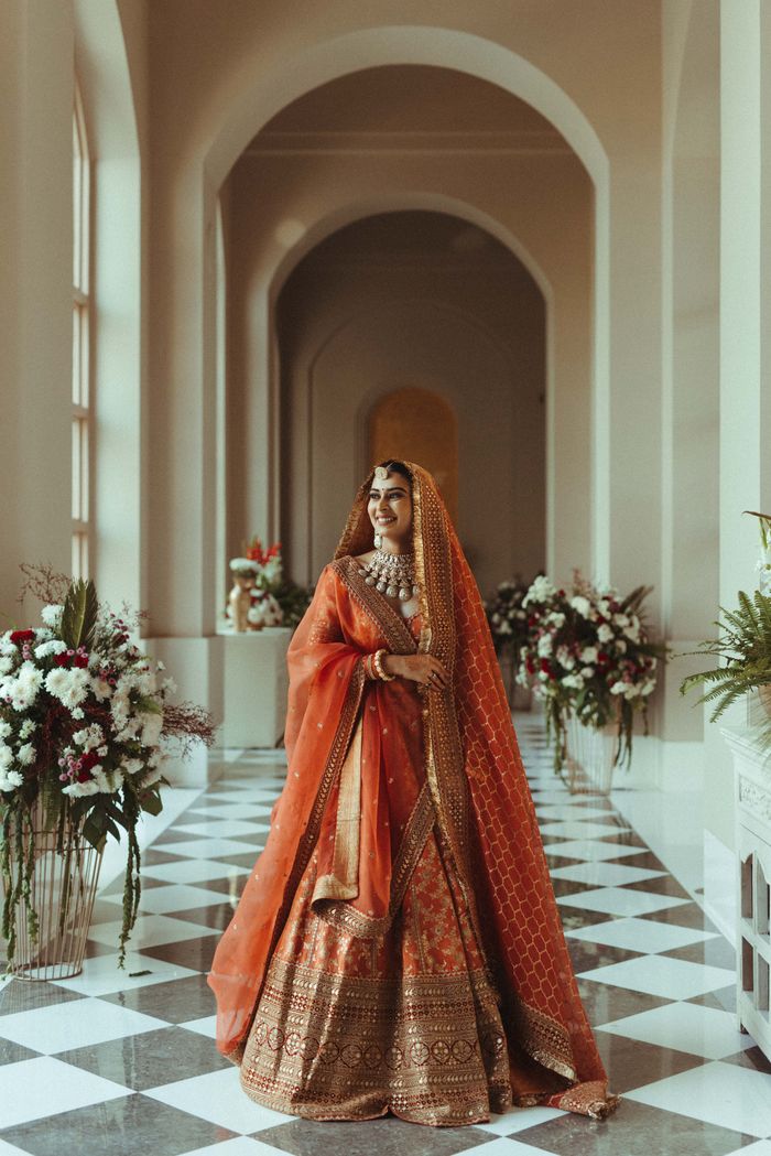 orange indian wedding dresses Orange Embroidered Lehenga: Pakistani Bridal Wedding Dress Eid