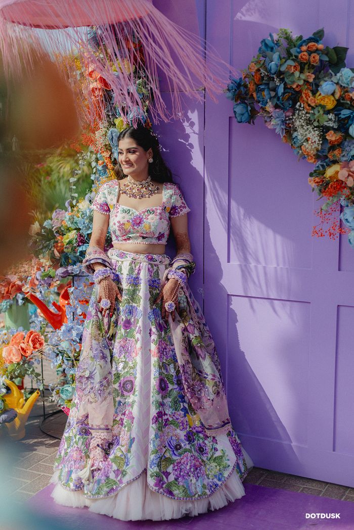 purple dress for haldi Purple haldi function suit Indian Dresses