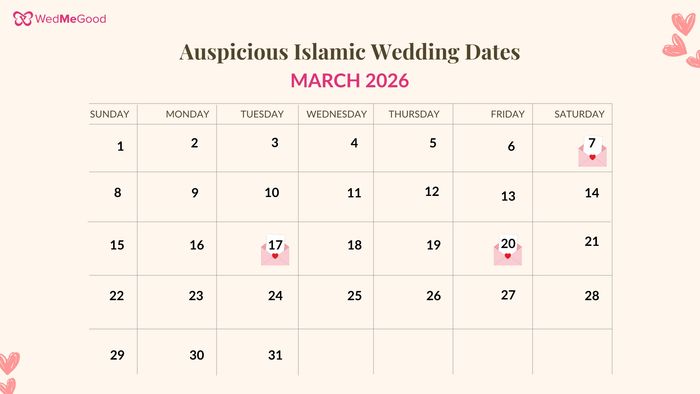 Best Islamic Wedding Dates 2026 for Nikah | WedMeGood
