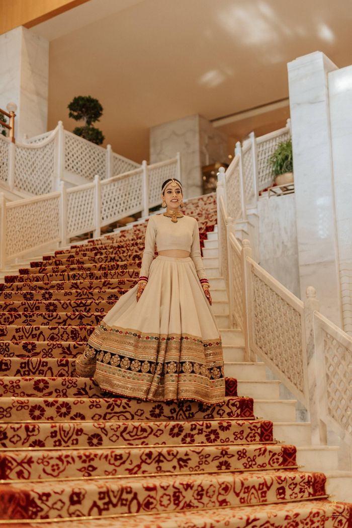 One Ivory Sabyasachi Lehenga, 3 Brides Who Styled It Differently! | WedMeGood One Ivory Sabyasachi Lehenga, 3 Brides Who Styled It Differently! | WedMeGood