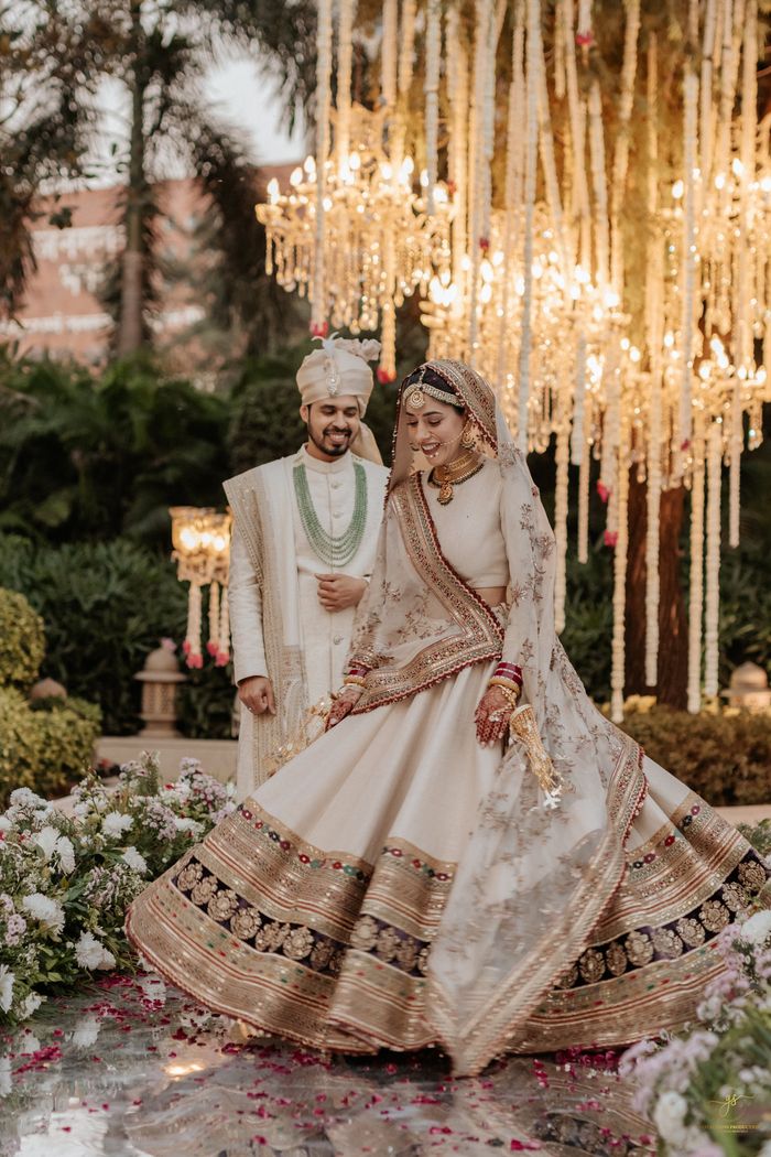 One Ivory Sabyasachi Lehenga, 3 Brides Who Styled It Differently! |  WedMeGood