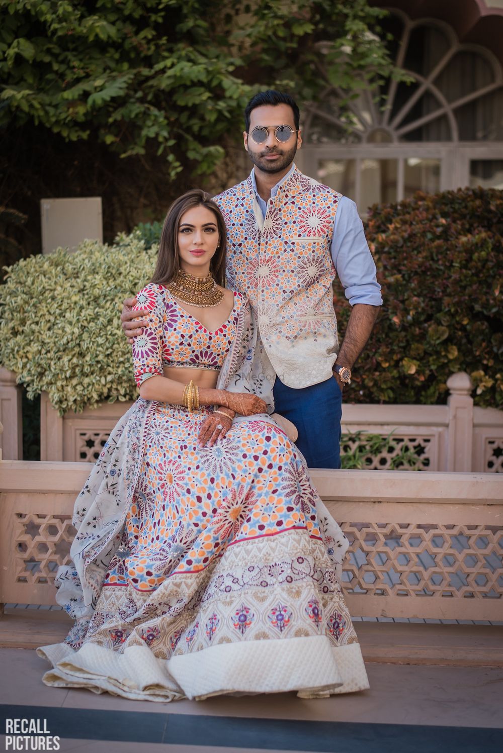 Photo of Mehendi bride and groom look twinning