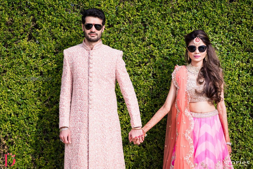 Photo of Leheriya lehenga with sunglasses