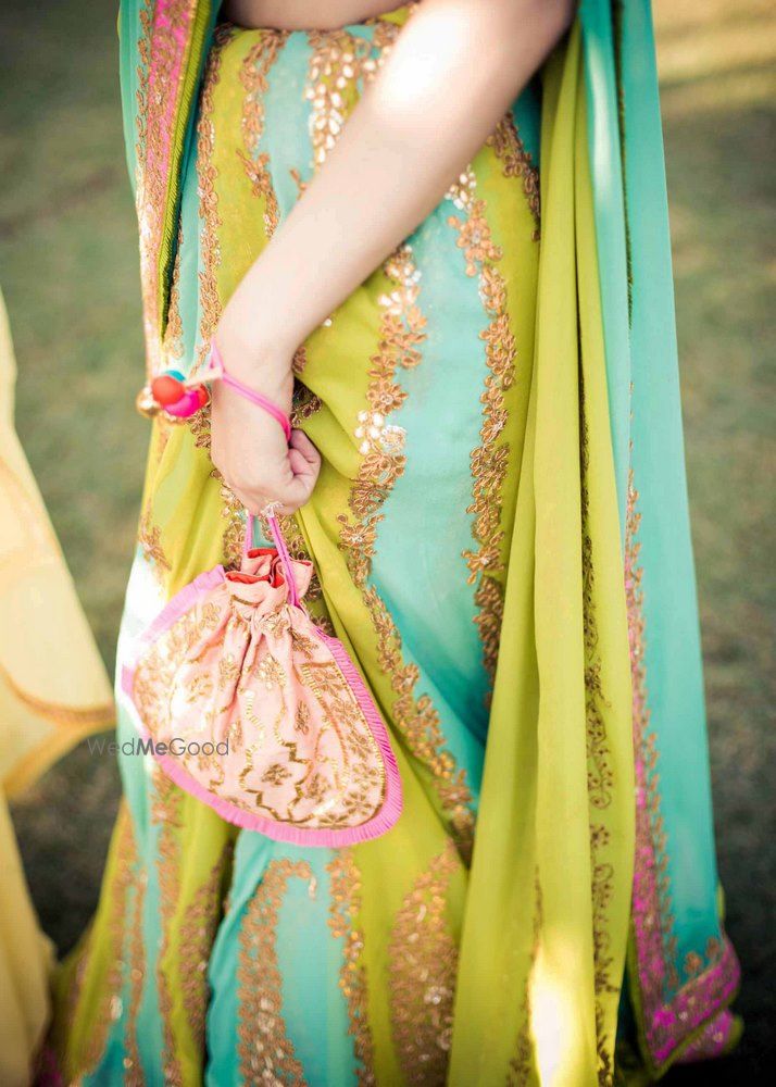 Photo of Aqua and green lehenga with gota patti