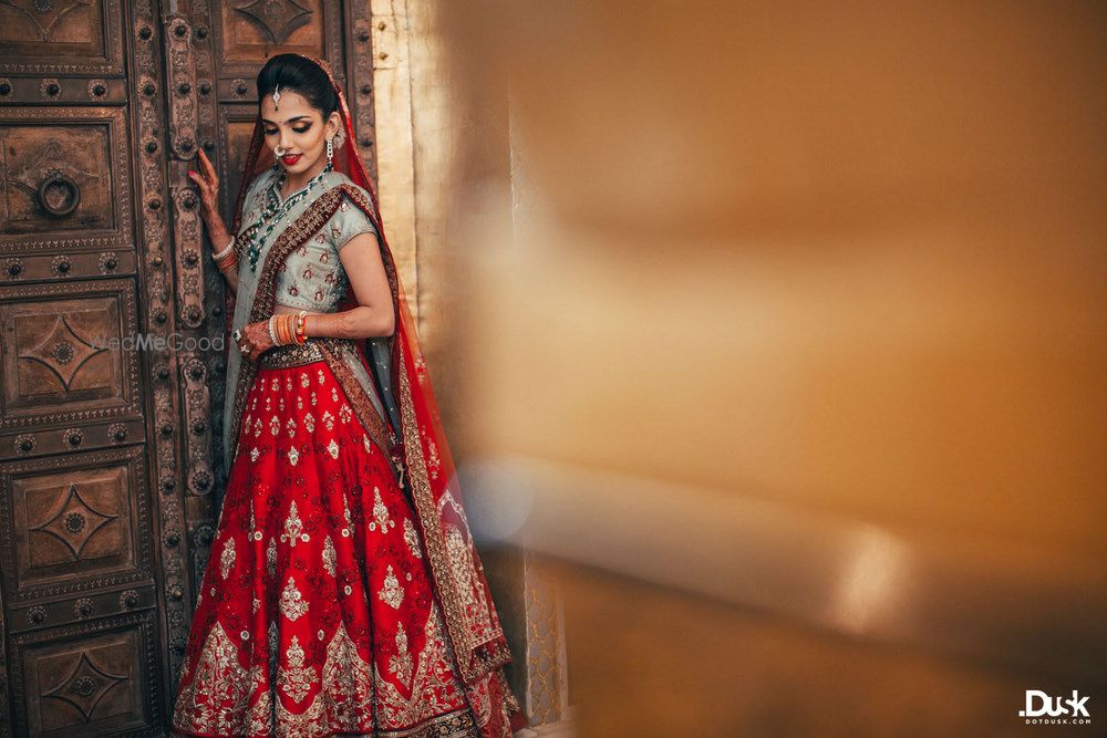 Red Bridal Lehenga Photo Anju modi lehenga