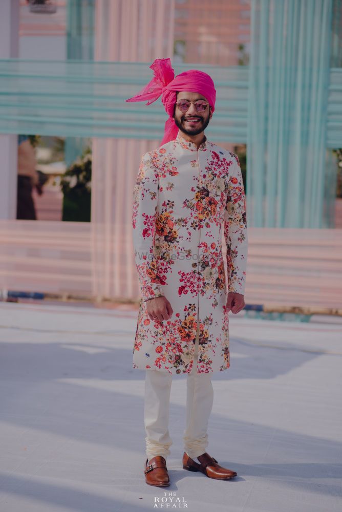 Bright Pink Groom Wedding Dresses Photo varun bahl outfits