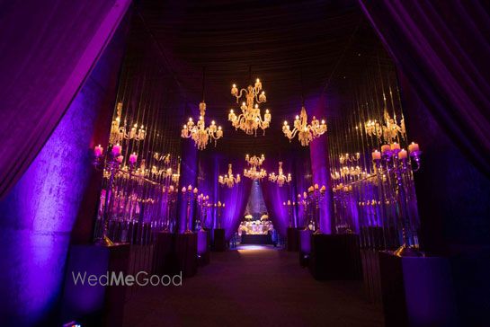 Photo of purple and gold decor