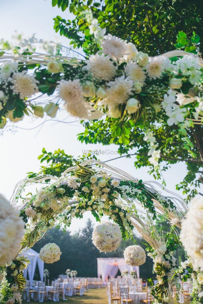 Photo of White floral entranceway