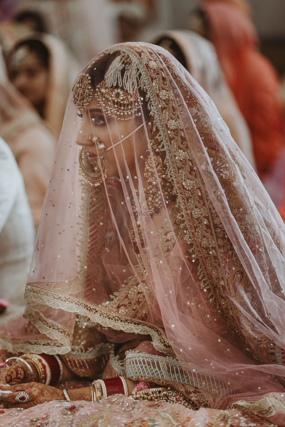 Photo of bride in lehenga during anand karaj