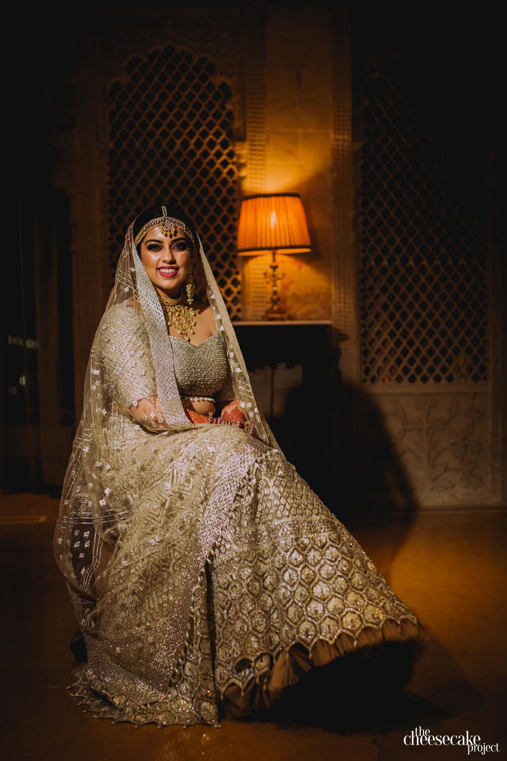 Photo of Shimmery silver bridal lehenga