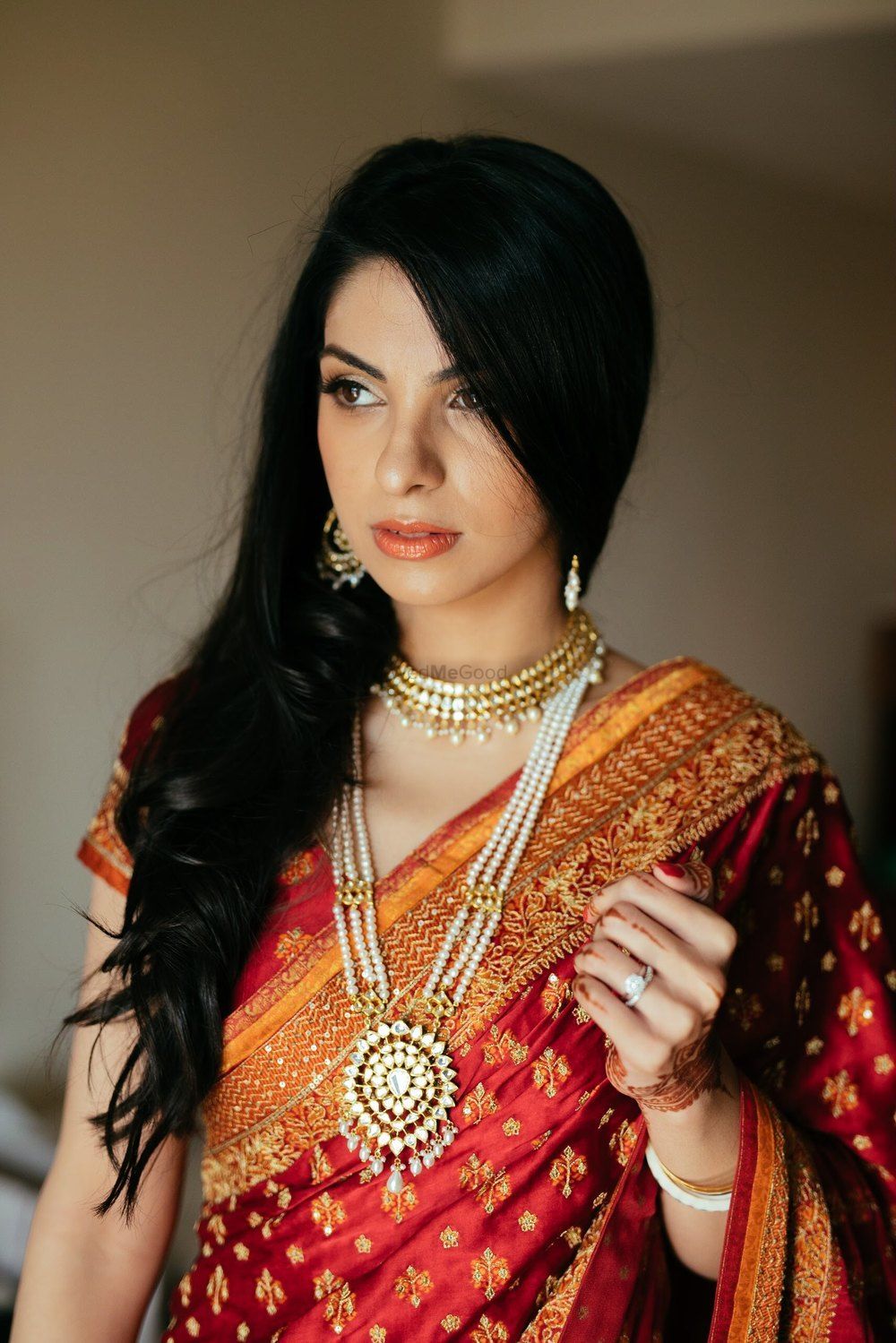 Photo of Pearl rani haar with layered necklaces