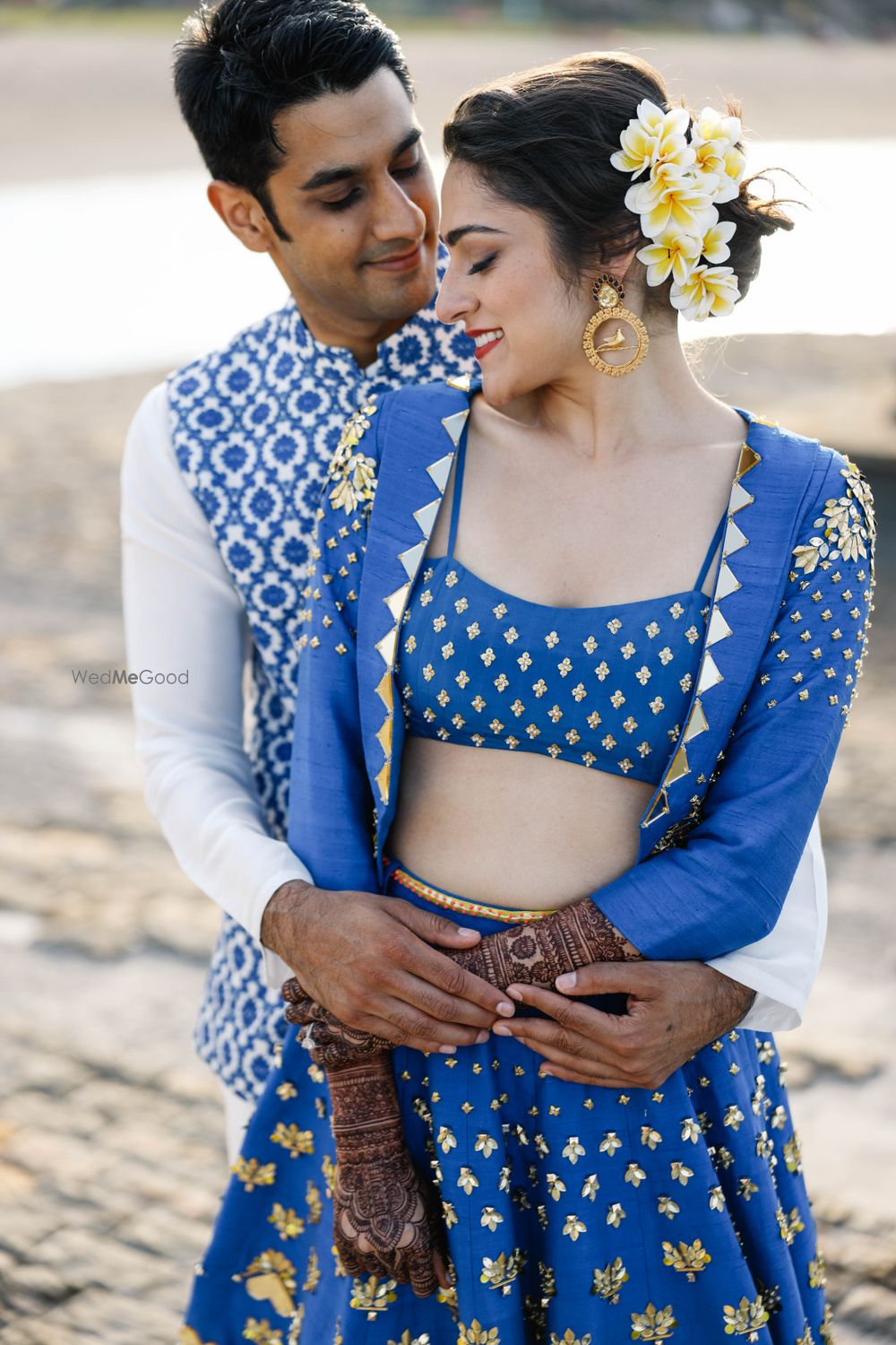 Photo of Bride and groom on the mehendi function.