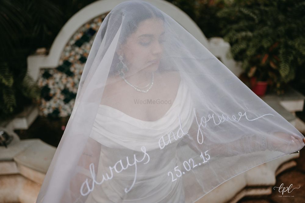 Photo of Beautiful and Personalised bridal veil in white