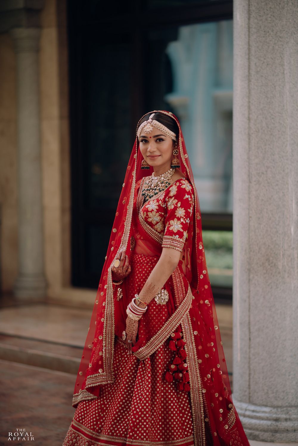Photo of A bride in a red lehenga