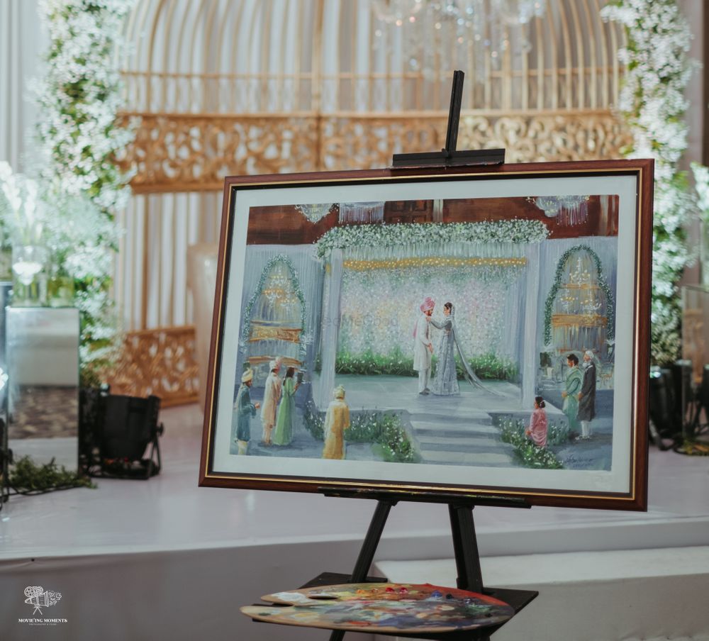 Photo of live painter at wedding unique idea