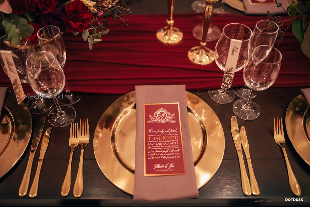 Photo of Touching idea for guests thank you note on dinner plate